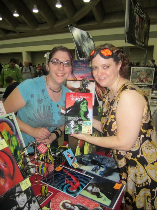 CREATORS LAURA GUZZO & AMBER LOVE SHOWING OFF "SHAKESPEARE SHAKEN"