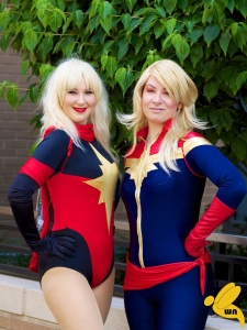 MS. MARVEL & CAPTAIN MARVEL WORN BY PANDA AND LITA. COSTUMES BY AMBER LOVE