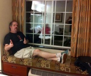 The author relaxing after a long day at GenCon2014