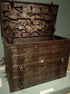 THIS TRUNK HAS NINE COMPLICATED LOCKING MECHANISMS