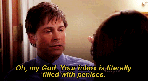 Parks and Rec inbox full of penises
