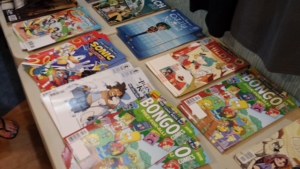 comics on a table