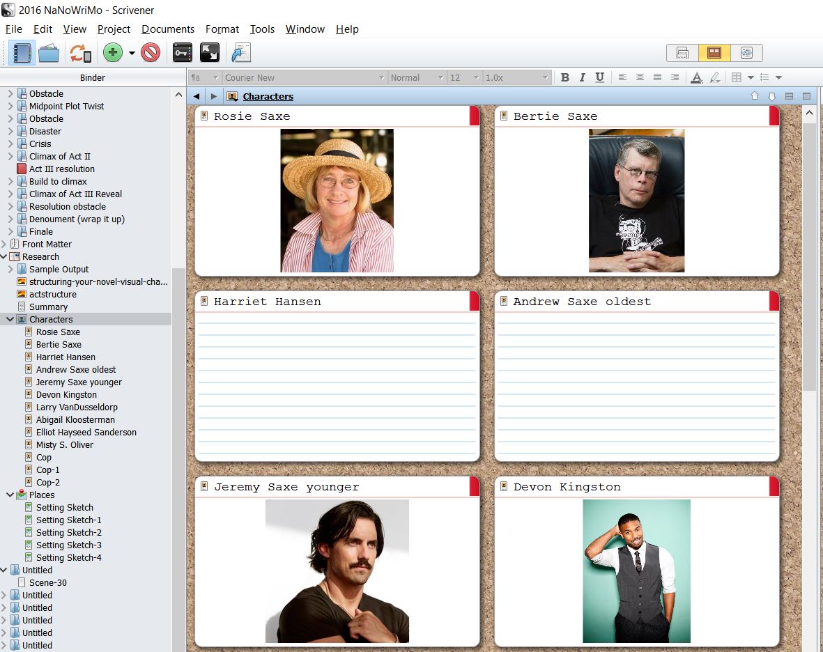 Scrivener Character Templates