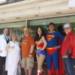 group shot in front of store