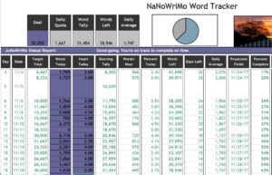 nanowrimo spreadsheet