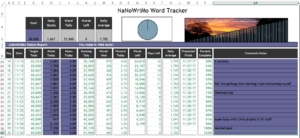 nanowrimo spreadsheet