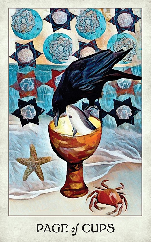 CROW tarot page of cups