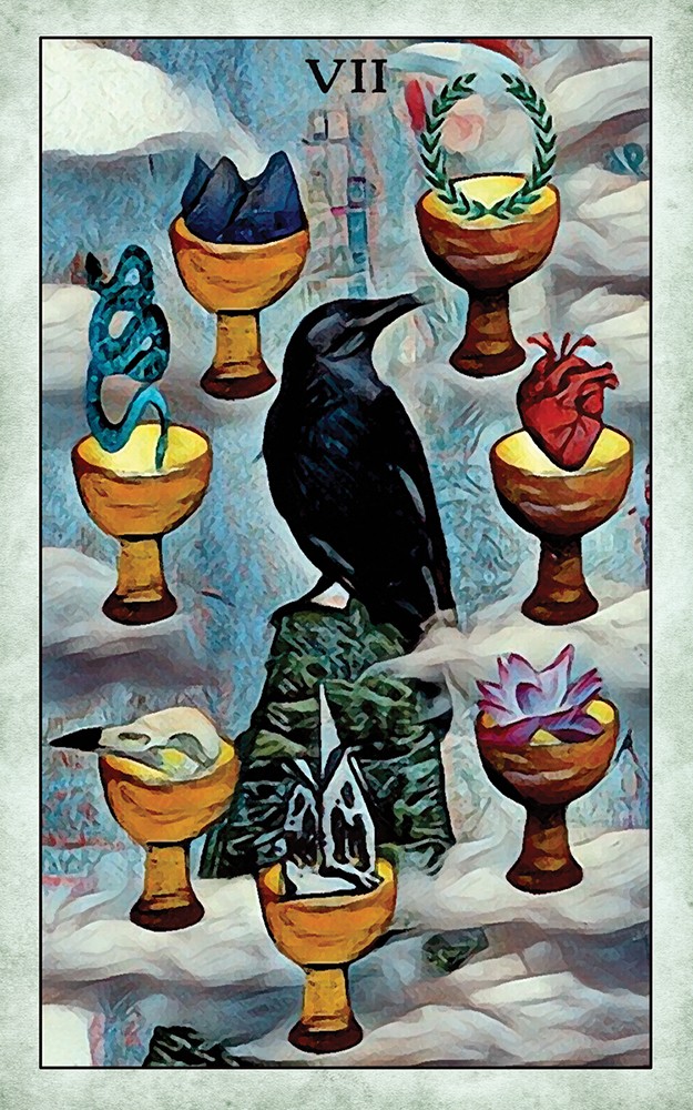 CROW tarot seven of cups