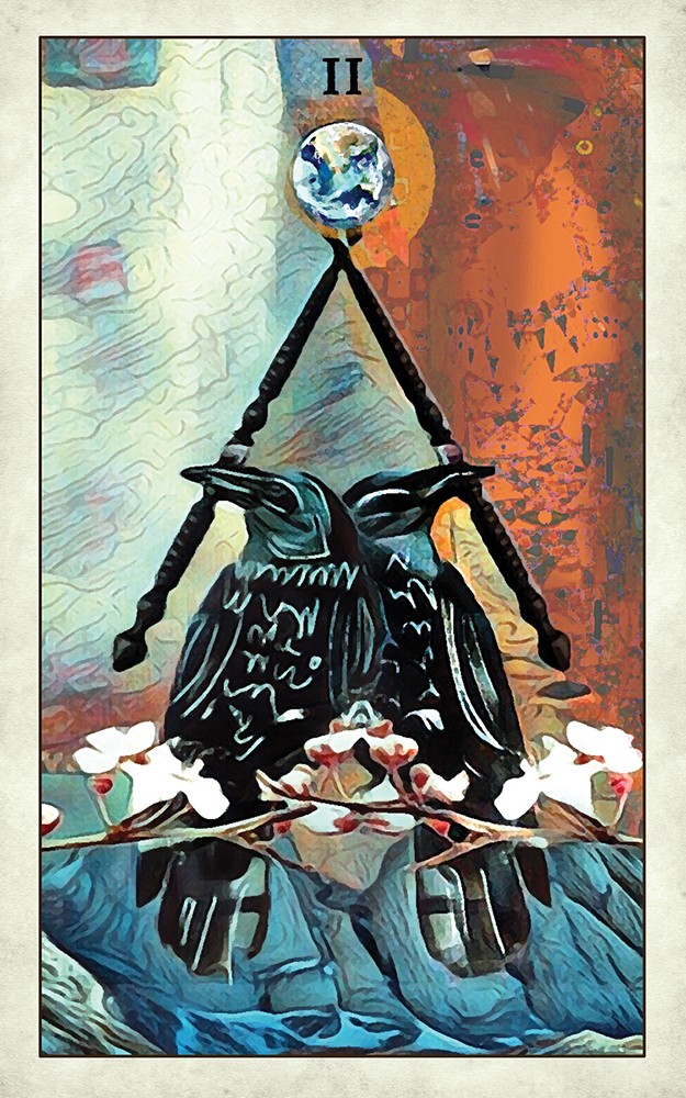 CROW tarot two of wands