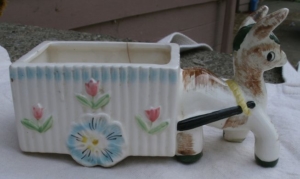 ceramic donkey cart