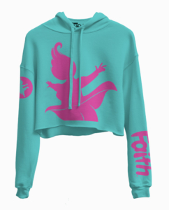 Faith teal with pink silhouette sweatshirt