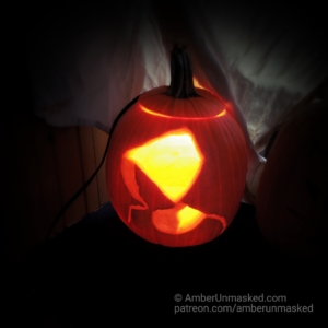 handmaid pumpkin finished and lit up