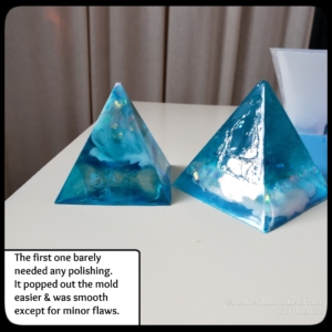 two resin pyramids of evidence