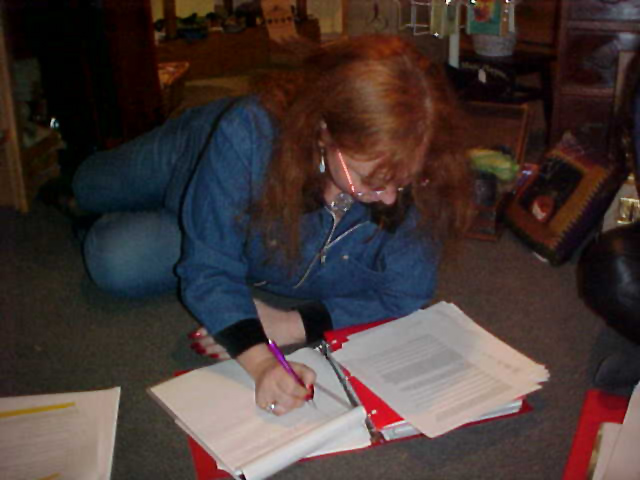 laura on the floor studying