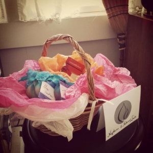 candles in basket