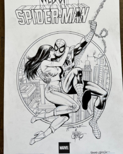 inked Spider-Man and Mary Jane by Sergio Cariello
