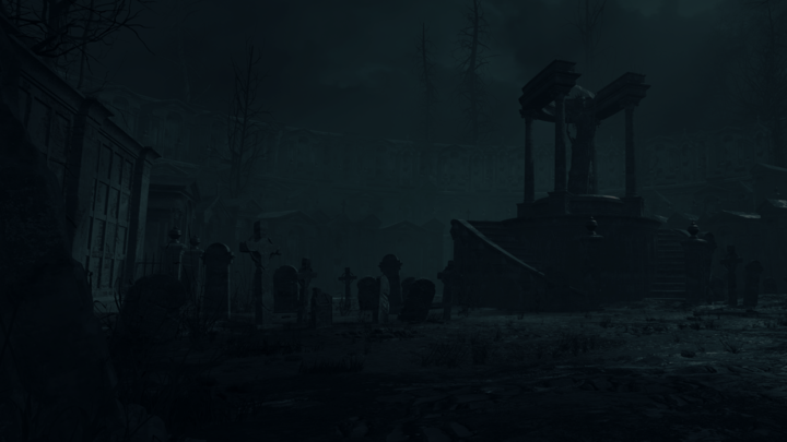 barely visible dark scene from the Shadowman game