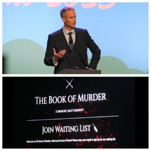 crime con: host Matt Murphy presentation; The Book of Murder, his memoir coming soon