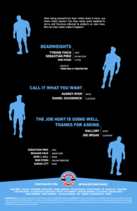 AHOY! Comics Deadweights issue 2 interior indicia/title page with credits and copyright created by TYRONE FINCH and SEBASTIÁN PIRIZ with lettering by Rob Steen