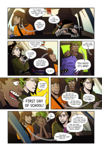 Comixology Originals Raise Hell issue 2 interior page 4 Raise Hell! is written by Jordan Alsaqa with art by Ray Nadine and edited by Mark Bouchard.