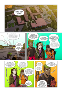 Comixology Originals Raise Hell issue 2 interior page 6 Raise Hell! is written by Jordan Alsaqa with art by Ray Nadine and edited by Mark Bouchard.