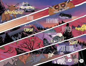 Image Comics Feral by Tony Fleecs, Trish Forstner, Tone Rodriguez issue 1 page 4 with colors and letters