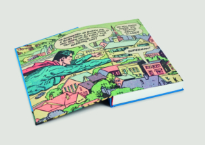 DC: Superman hard cover book with front cover open by the Folio Society