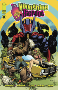 Moonshine Bigfoot cover A Zach Howard and Steven Ellis (artists) Mike Marlow (writer) Nelson Daniel (color artist) Thompson Knox (letters) Image Comics