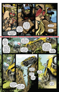Moonshine Bigfoot interior page 3 Zach Howard and Steven Ellis (artists) Mike Marlow (writer) Nelson Daniel (color artist) Thompson Knox (letters) Image Comics