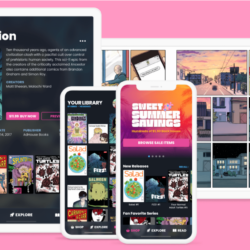 displays of the Sweet Shop app on devices for Image Comics
