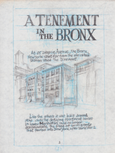 Will Eisner's "A Contract with God" pencils of interior page, "A Tenement in the Bronx"