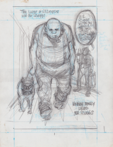 Will Eisner's "The Super" pencils of interior page