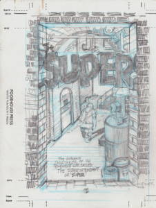 Will Eisner's "The Super" pencils of cover