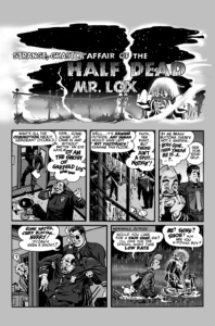 Will Eisner & Gary Chaloner interior page "Strange, Ghastly Affair of the Half Dead Mr. Lox" black and white