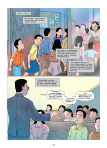 It Rhymes With Takei interior page showing George and other Japanese people in the Buddhist temple