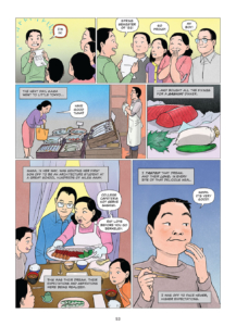It Rhymes With Takei interior page showing George and his family in an homage to Norman Rockwell