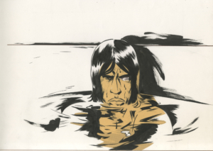 Paul Pope art man rising from water Heavy Liquid cover art