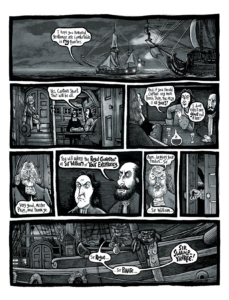 "More Weight" interior page showing Sir William and ship's sailing.