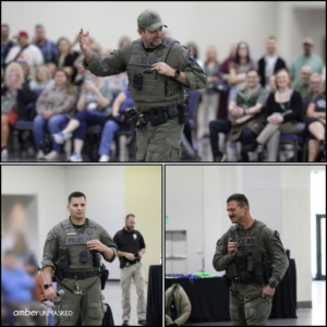 collage of 3 of the Aurora Police K9 human handlers.