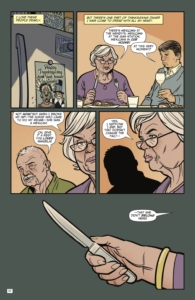 "Thanksgiving" interior page by (W) Mark Russell and (A) Mauricet from AHOY comics