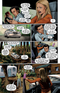 Tortured Hearts interior page 3 a couple in a car arriving at a cabin and trailer