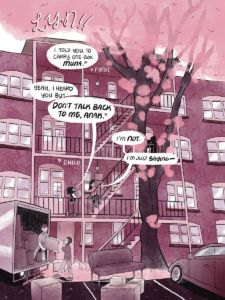 comic interior page Ghoul by Kasey Iris a mother and daughter moving into a new building