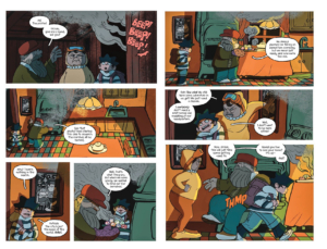 double page spread of "the Marsh Fellows" by Anna-Laura Sullivan