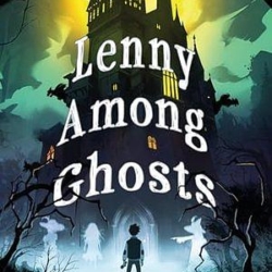 a boy looking up at a castle in front of a bright moonlight sky with ghosts facing the boy; Frank Maria Reifenberg translated by Rachel Reynolds