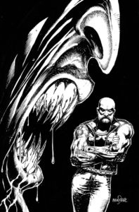 black and white version of Vampire the Masquerade cover by Tom Mandrake