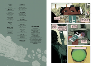 Navigating with You Volume 1 interior double page spread with indicia and page 1