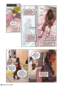 Navigating with You Volume 2 interior page showing Neesha's morning routine of how she gets ready with Cerebral Palsy.